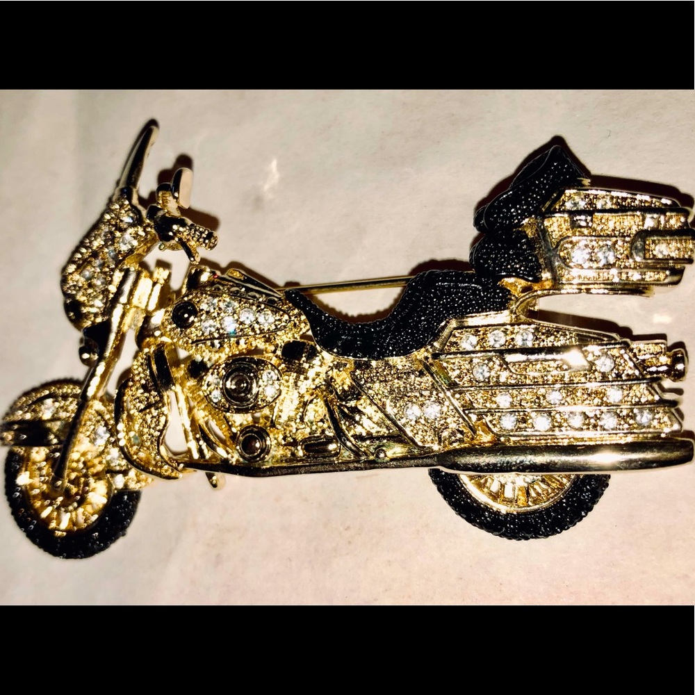 Swarovski Crystal Motorcycle Pin
